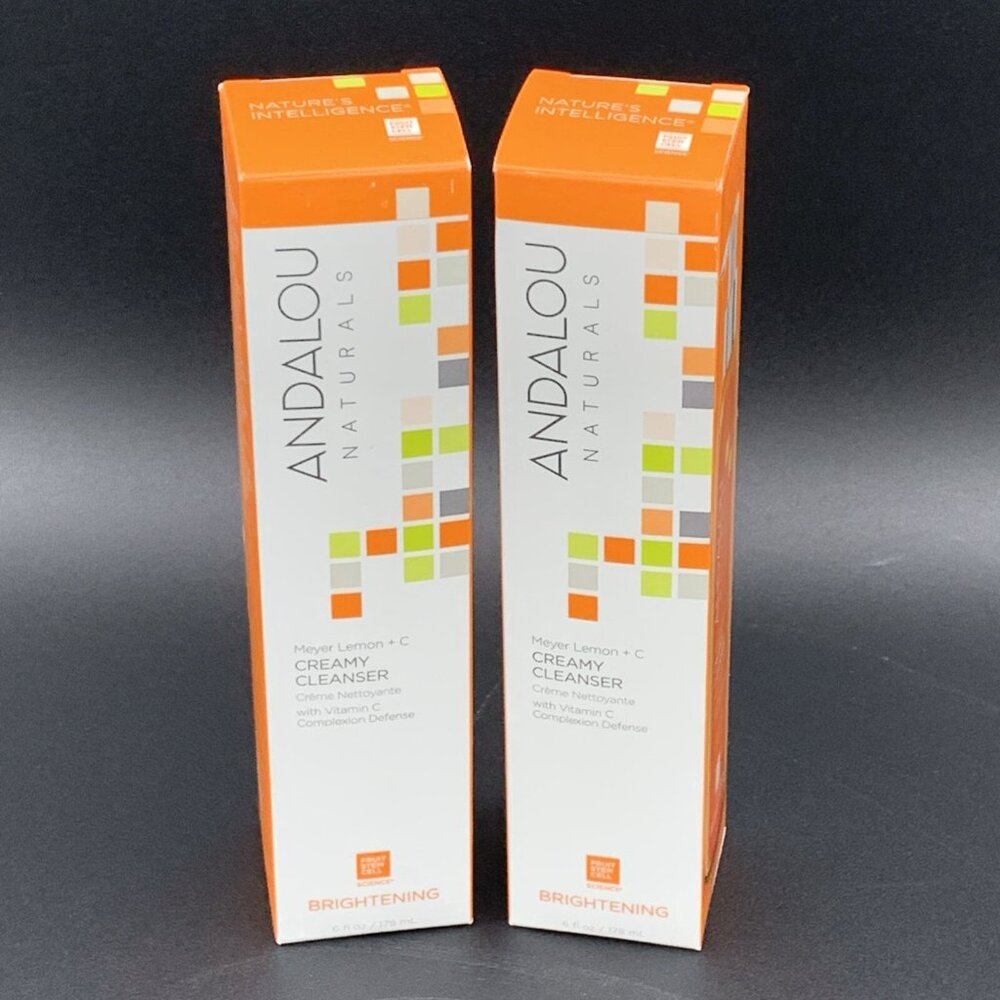 Andalou Naturals Creamy Cleanser Meyer Lemon‎ + C Brightening 6 Oz Set of 2